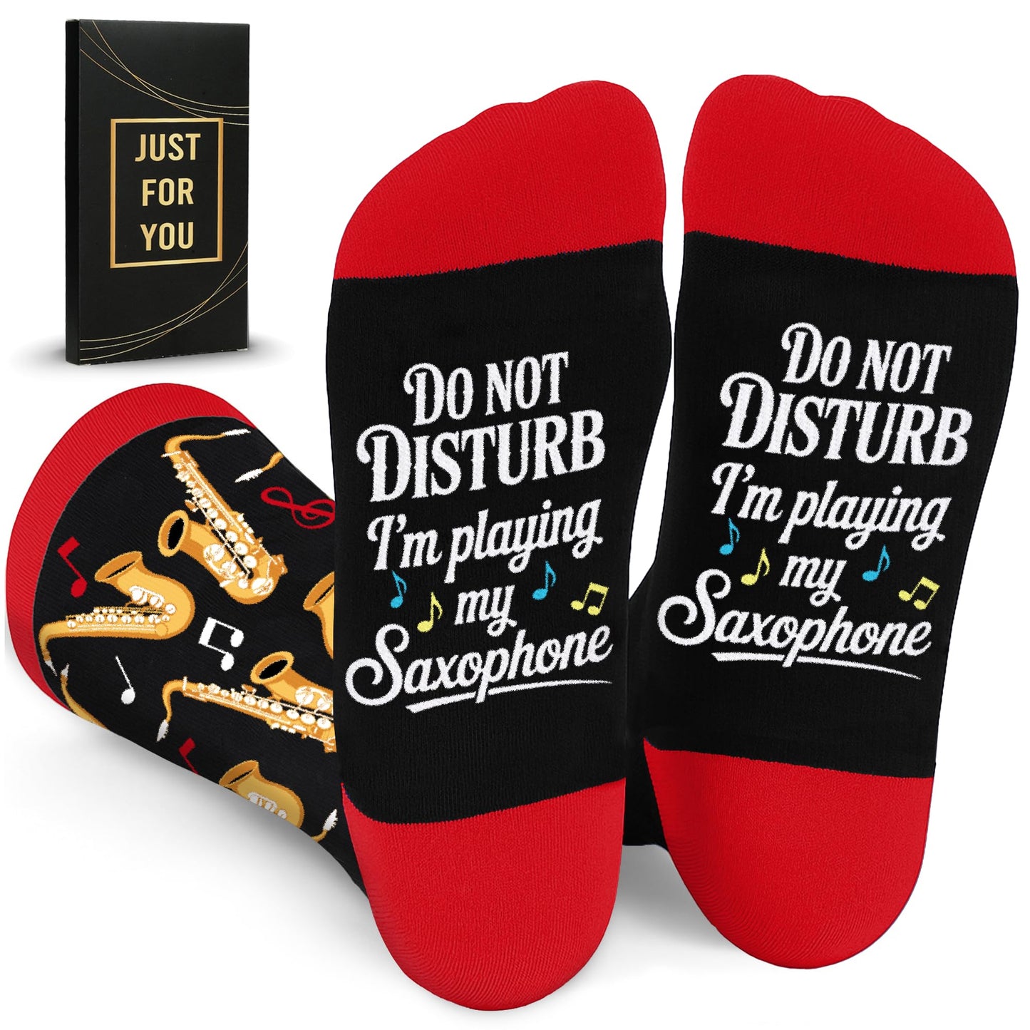 ZAGKOO Gifts for Guitar Players Rock And Roll Music Lovers Saxophone Trombone - Funny Socks for Men Women - Fathers Day Ideas