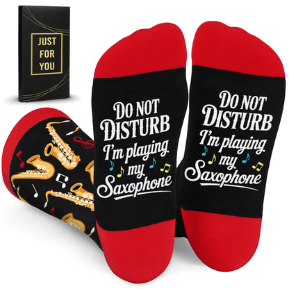 ZAGKOO Gifts for Guitar Players Rock And Roll Music Lovers Saxophone Trombone - Funny Socks for Men Women - Fathers Day Ideas