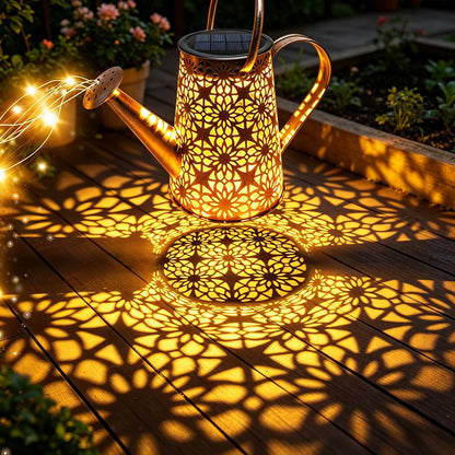 VOOKRY Solar Watering Can Lights, Large Retro Metal Hanging Solar Lights Outdoor Waterproof, Gifts for Women Mom Grandma Birthday, Outside Yard Garden Porch Lawn Patio Decoration, Warm White