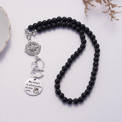 My Heart is Where His Boots are Car Charm, Military Wife Gift, Soldier Boots Rear View Mirror Charm, Soldier Wife Gift, Soldier Mom Gift, Deployment Gift, Soldier Girlfriend Gift