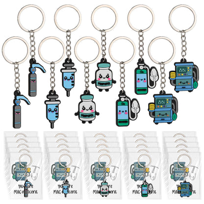 Nosiny 15 Sets Anesthesia Gifts Keychains with Appreciation Cards Thank You Gifts for Cna Crna Technicians Anesthesiologists