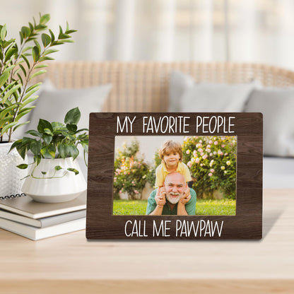 My Favorite People Call Me Pawpaw Picture Frame, Pawpaw Grandpa Gifts for Father's Day, Best Grandpa Gifts Photo Frame 4x6, Grandfather Wooden Photo Picture Frames for Desk Tabletop Decor