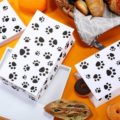 Blulu 36 Pack Dog Paw Gift Paper Bags Dog Paw Treat Goodie Bags Party Favors for Cat Pet Party Favor