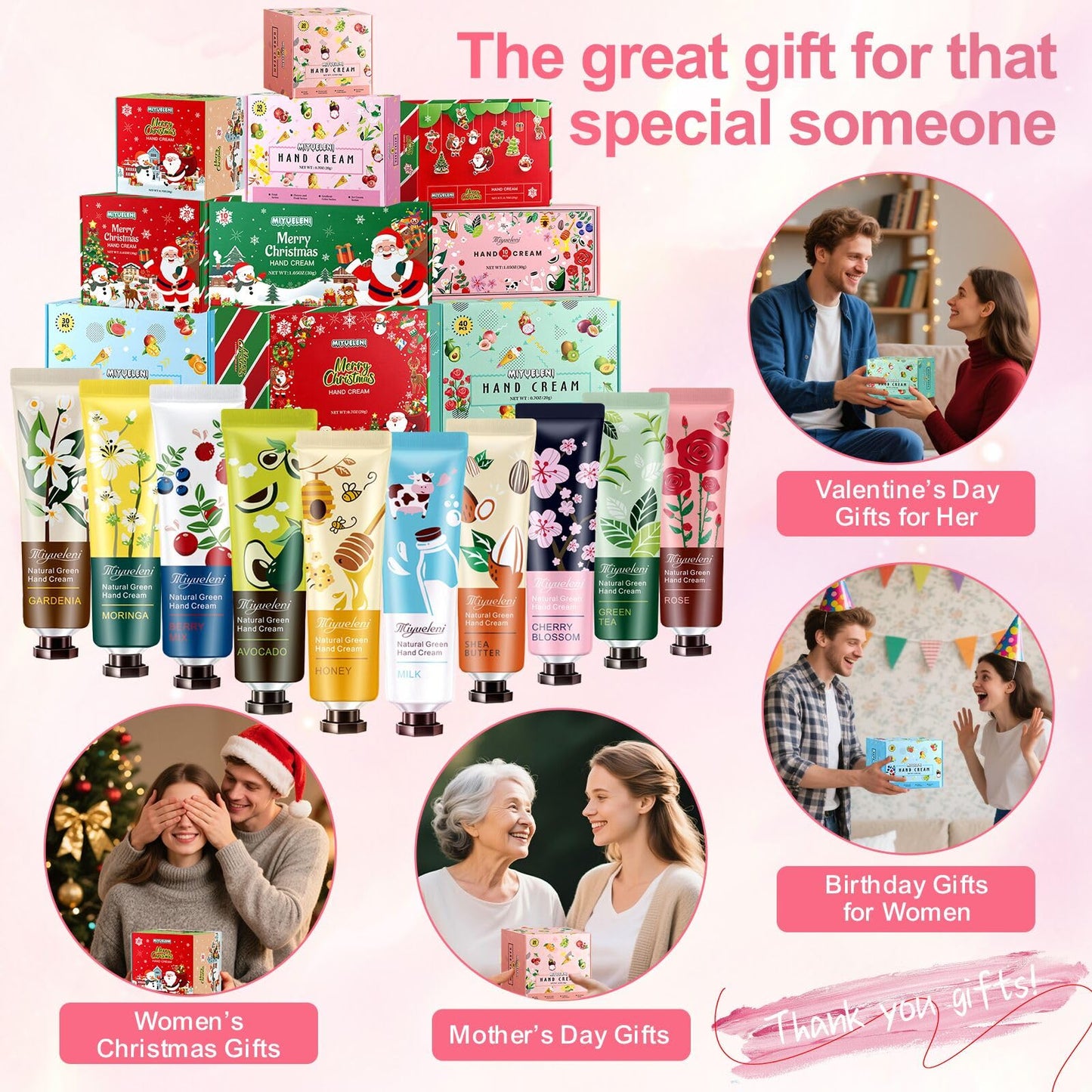 10 Pack Hand Cream Gift Set,Mothers Day Gifts,Moisturizing Hand Lotion Travel Size for Dry Hands,Birthday Gifts for Women&Teen Girls,Teacher Appreciation Gifts,Nurses Week Gifts, Mini Bulk Gifts