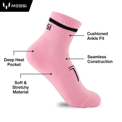 Messi Boys' Lifestyle Ankle Socks, 6-pack, Soft & Stretchy, Comfortable