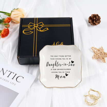 Daughter in Law Gifts Jewelry Dish Tray for Future Daughter in Law Wedding Birthday Christmas Mothers Day Valentines Gift- The Only Thing Better Than Having You As My Daughter in Law