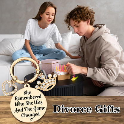 Funny Keychain Divorce Gifts for Women - Breakup Gift Inspirational Keychains, for Friends Birthday Key Chain