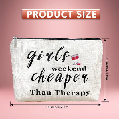 3 Pcs Girls Weekend Gift Travel Makeup Bag, Bestie Gift, Girls Weekend Gifts, for Best Friends Travel Gifts, Christmas Graduation Wedding Birthday Gift for Travel Toiletry Pouch