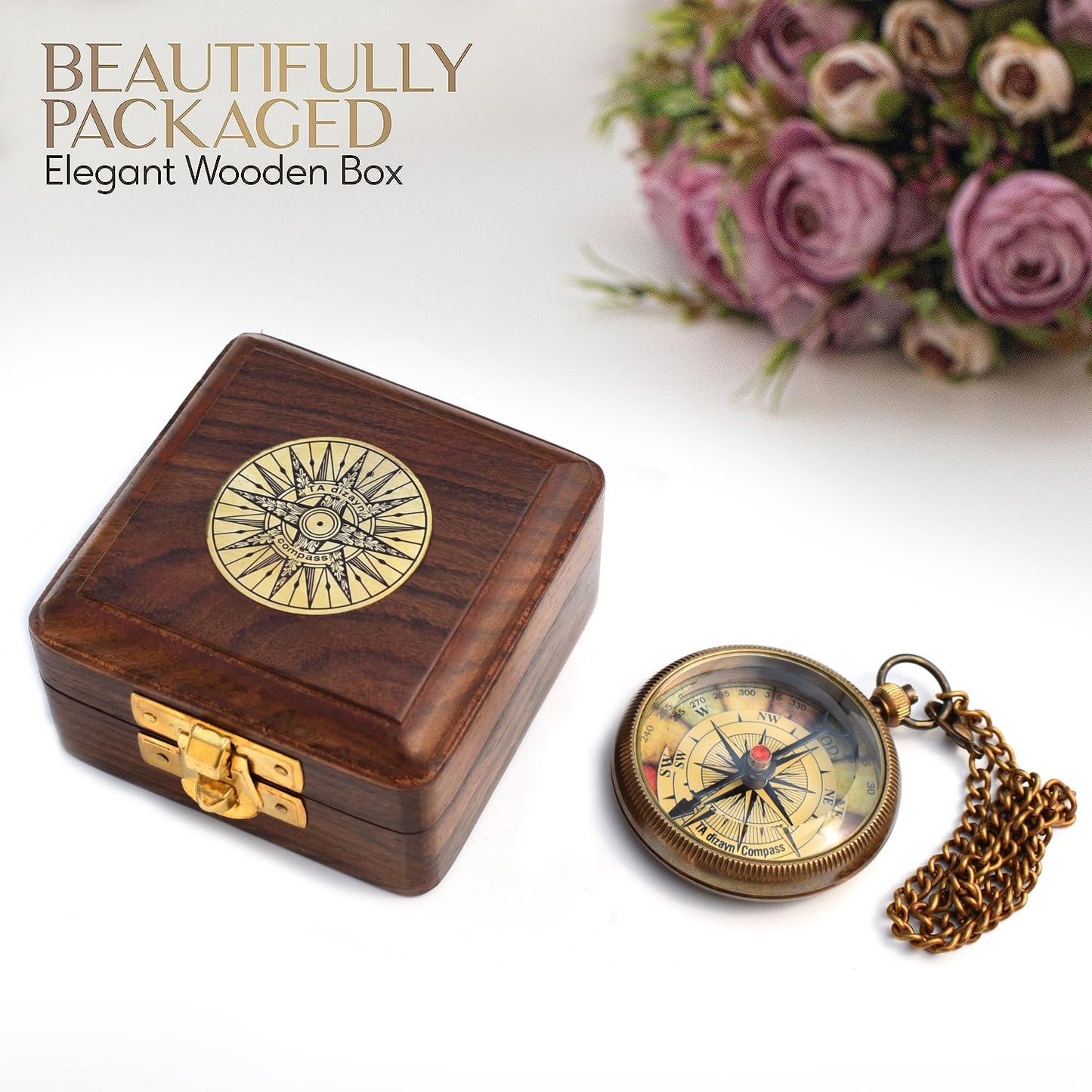 Be Strong and Courageous, Joshua 1:9, Solid Brass Directional Engraved Compass, Baptism Gifts for Boys Girls, First Communion, Christian Gifts for Men, First Confirmation Gifts for Boys