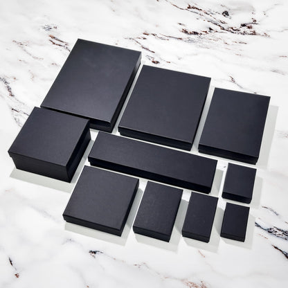 TheDisplayGuys - 25-Pack #33 Cotton Filled Cardboard Paper Jewelry Boxes Gift Case - Matte Black (3.5" x 3.5" x 1.0") - for Shipping or Storage