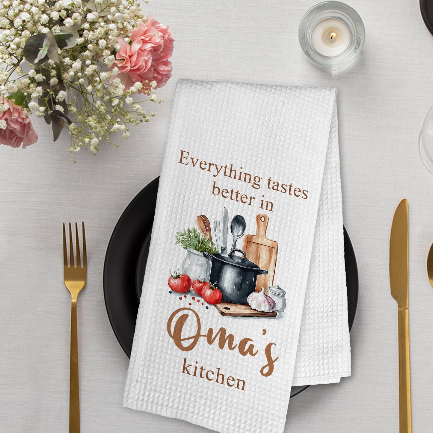 German Grandma Gifts Kitchen Towels, Mothers Day Christmas Birthday Gift for Grandma, Housewarming Gift New Home Decorative Hand Dish Tea Towels for New Home Kitchen,16x24 Inch