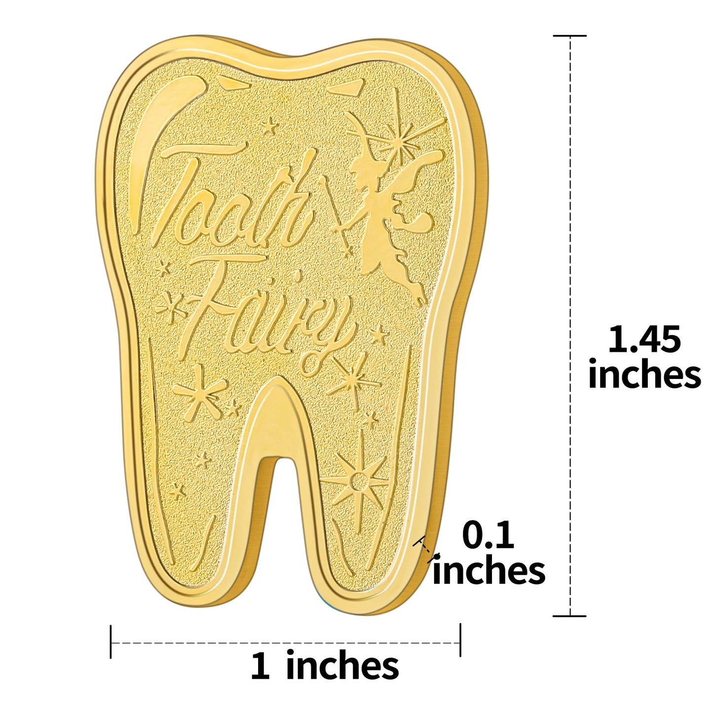Tooth Fairy Coin, Tooth Shaped Lucky Coin Gift for Kids Boys Girls, Children's Tooth Changing Gift