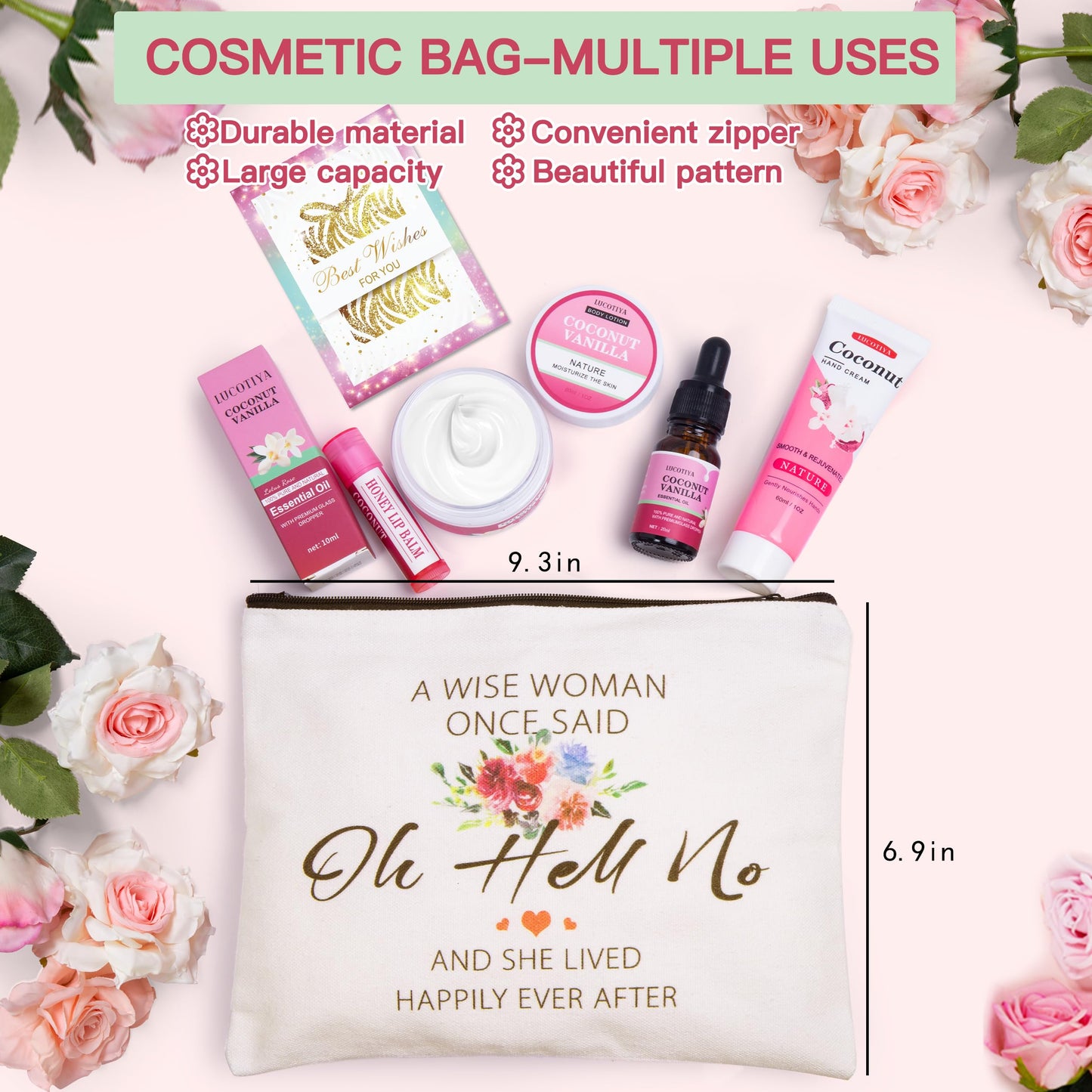 Gifts for Women,Birthday Gifts Friendship Gifts for Women,Travel Size Coconut Vanilla Spa Gifts for Her Mom Sister Friends,Unique Gift Set Ideas for Woman