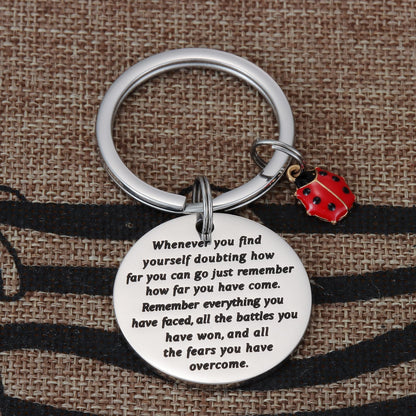 Kivosliviz Ladybug Keychain for Women Men Inspirational Miraculous Lady Bug Birthday Good Luck Jewelry Ladybug Keychains