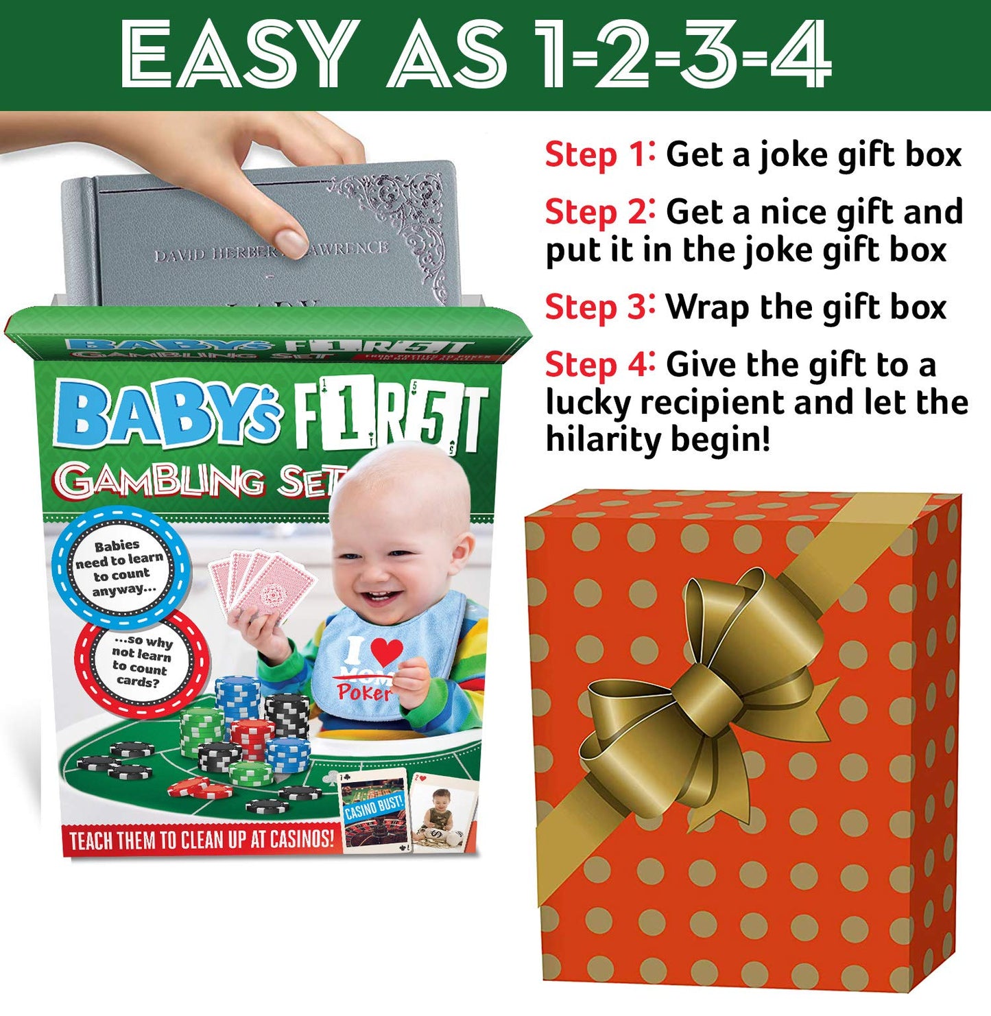 Prank Gift Box - Baby's First Gambling Kit - Perfect Gag Gift and Funny White Elephant Idea …