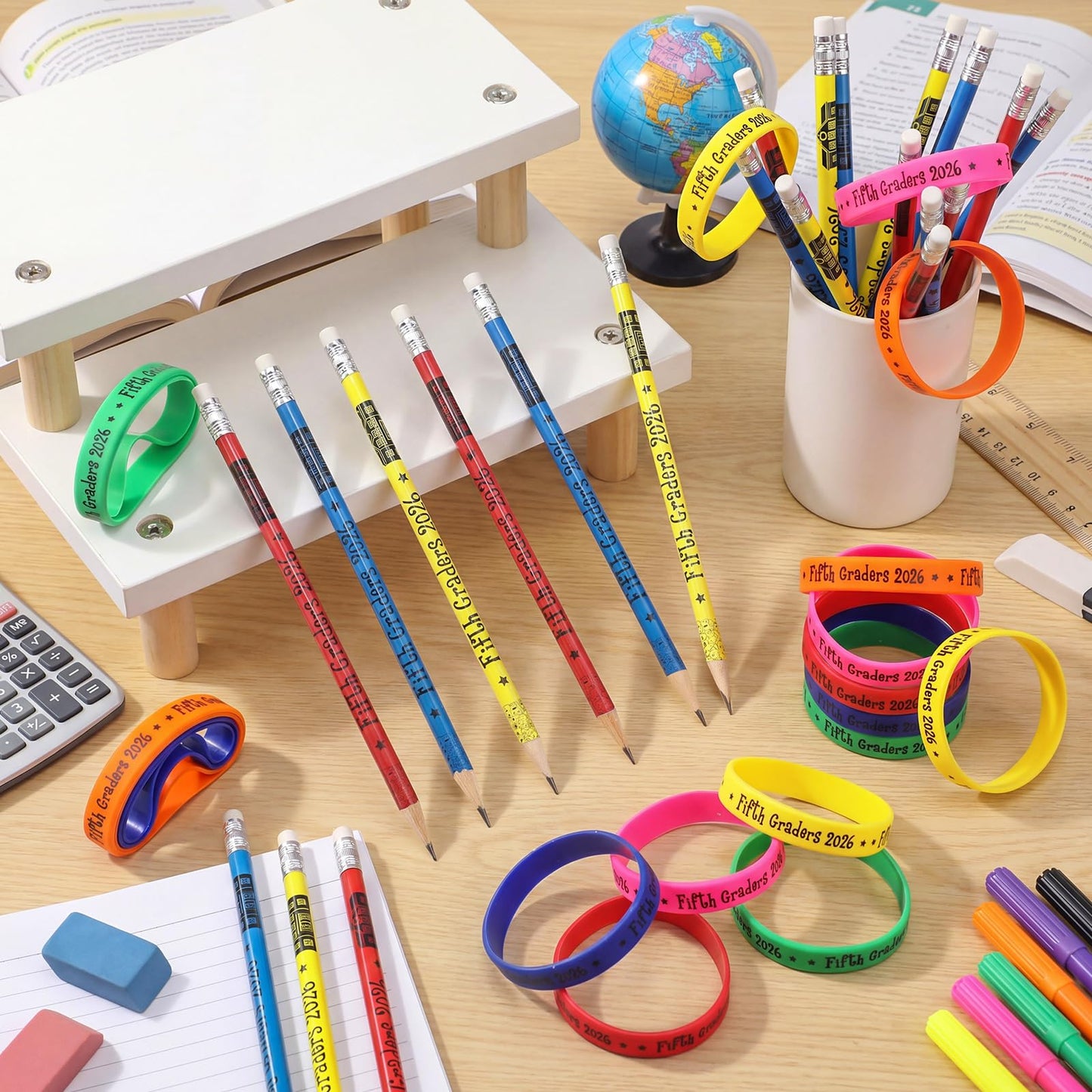 Tenceur 48 Pcs 5th Grade Graduation Gifts Bulk Fifth Graders 2026 Pencils and Bracelets End of The Year Gifts for Students from Teacher Classroom Graduation Party Favor Teacher Reward Prize Supplies