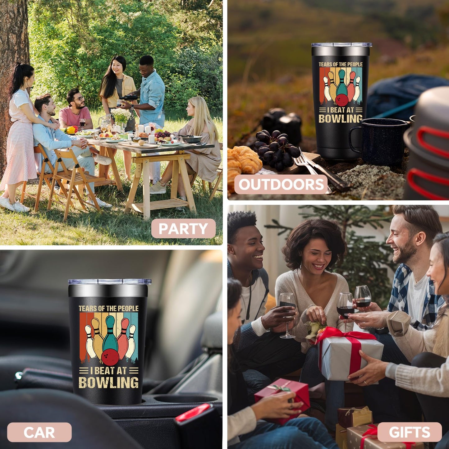 Bowling Gifts for Men, Women - Christmas Birthday Gift Ideas for Bowling Lover - Bowlings Accessories for Player Coach Dad Boyfriend - 20oz Tumbler