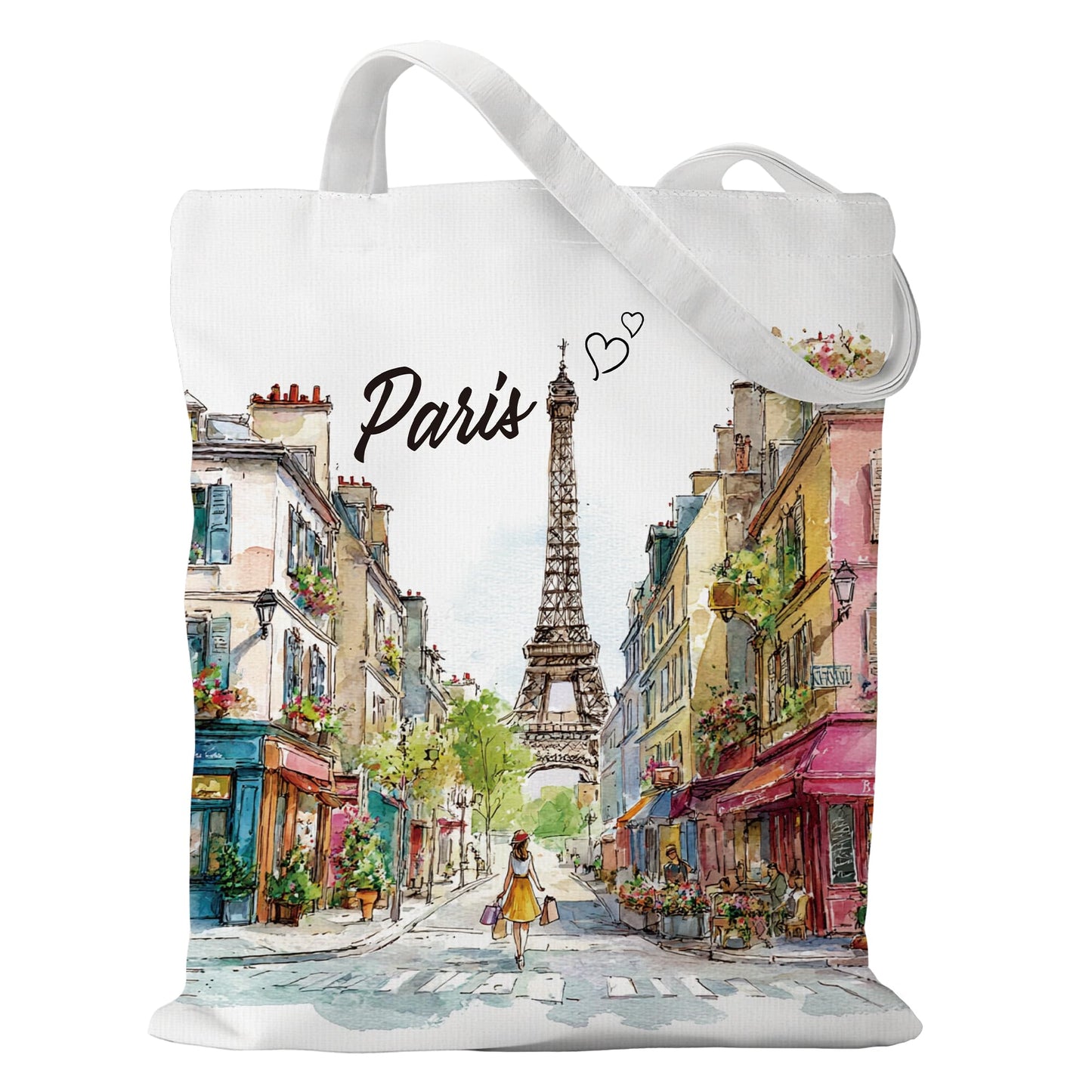 Cotton Tote Bag for Women, Souvenirs Gifts Reusable Cloth Bags Watercolor Art Design Gifts