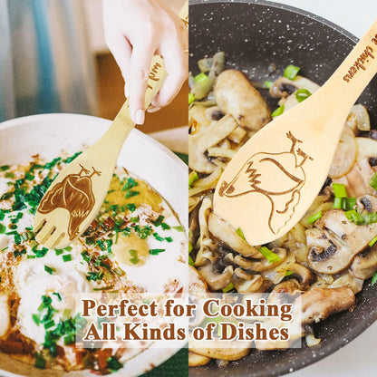 Chicken Wooden Spoons for Cooking Mothers Day Chicken Decor Chicken Kitchen Accessories Rooster Kitchen Decor Farmhouse Chicken Stuff Mothers Day Chicken Gifts for Women