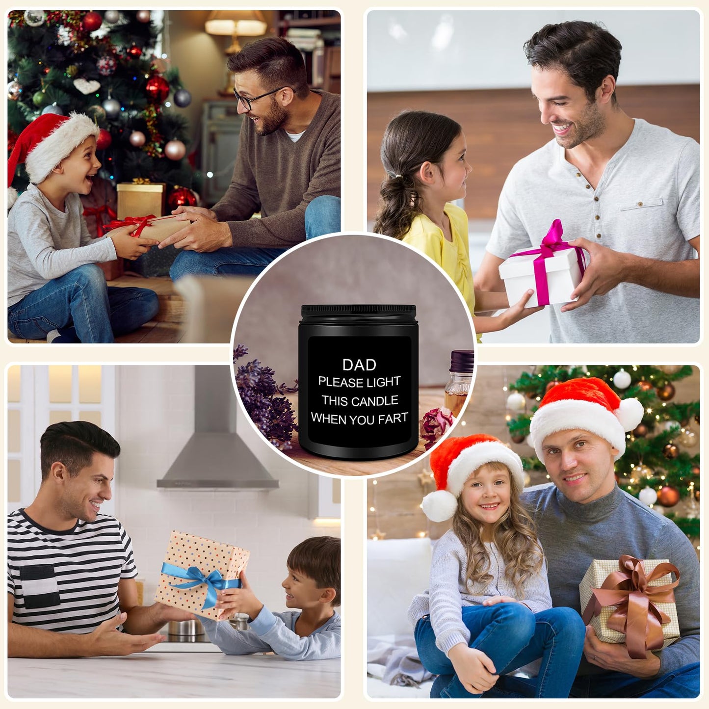 Homsolver Gift for Dad, Fathers Day Christmas Birthday Dad Gifts from Daughter Son - Sandalwood Scented Candle (7OZ)