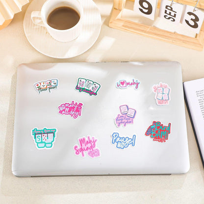 20 Pcs Funny Mahjong Stickers for Water Bottle, Scrapbook, Laptops, Phone Self-Adhesive Waterproof Mahjong Stickers Vinyl Chinese Mah Jong Decals Gifts for Party Decoration