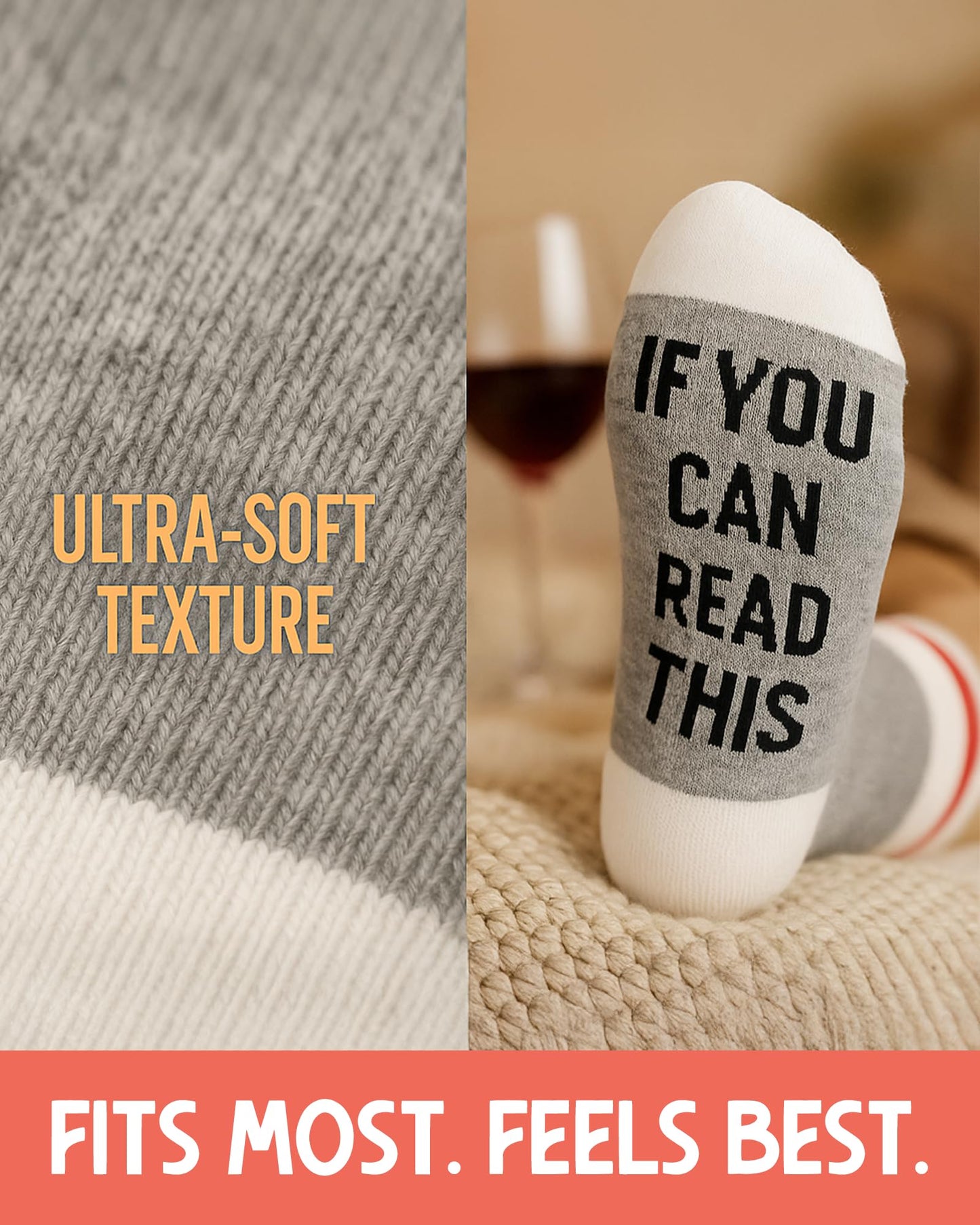 Funny Wine Socks for Women - Wine Gift for Women and Men. Soft Cotton Material for All-Day Comfort - Ideal for Birthdays, Holiday Presents, Party Favors