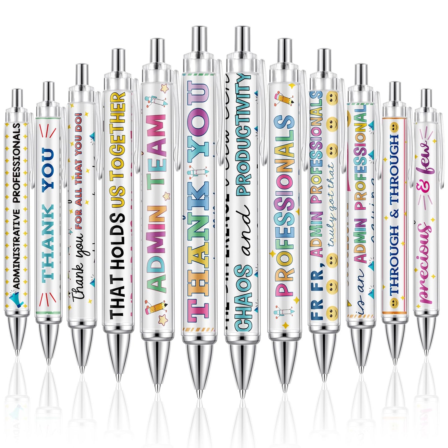 Motipuns 12 Pcs Administrative Professional Day Pens Admins Assistant Appreciation Gifts Administrative Party Favors Secretaries Thank You Gift for Women Employees Coworker Office Holiday Supplies