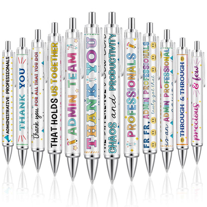 Motipuns 12 Pcs Administrative Professional Day Pens Admins Assistant Appreciation Gifts Administrative Party Favors Secretaries Thank You Gift for Women Employees Coworker Office Holiday Supplies