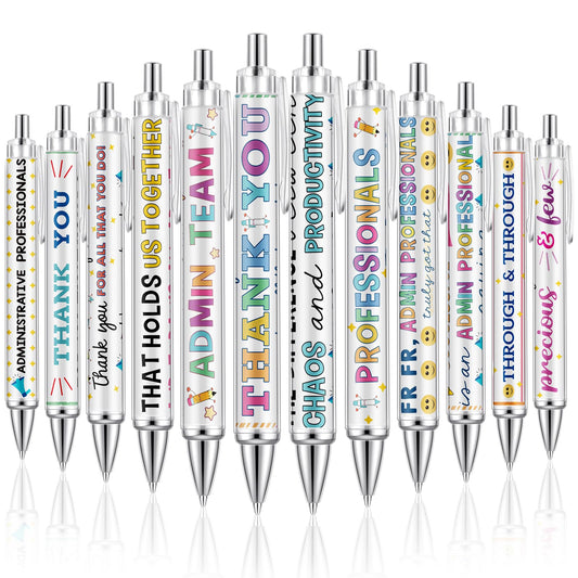 Motipuns 12 Pcs Administrative Professional Day Pens Admins Assistant Appreciation Gifts Administrative Party Favors Secretaries Thank You Gift for Women Employees Coworker Office Holiday Supplies