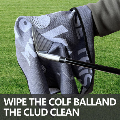 Funny Golf Towel, Funny Golf Gifts Golfers for Any Golf Fan, Golf Accessories for Men Dad Husband, Golf Stuff Inted Golf Towel with Clip - I USE This Towel to Clean My Balls(Gray