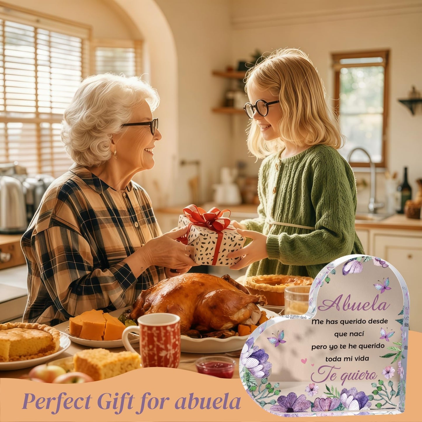 Abuela Gifts, Mothers Day Gifts for Grandma in Spanish Acrylic Plaques, Abuelita Gifts, Birthday Present for Grandma, Regalos para Abuelas/Abuelita en Español, Grandma Birthday Gifts