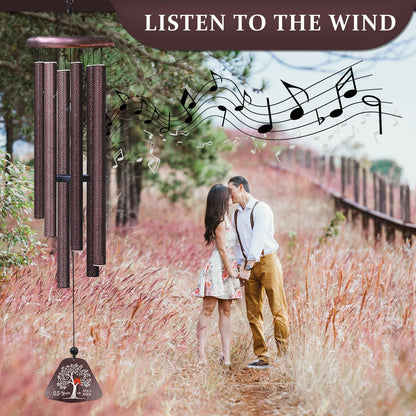 25th Anniversary Wedding Gifts, Unique 25th Anniversary 32" Wind Chimes for Couple, Silver 25 Years of Marriage Gift Ideas for Wife Husband, Silver Wedding Gifts for Parents