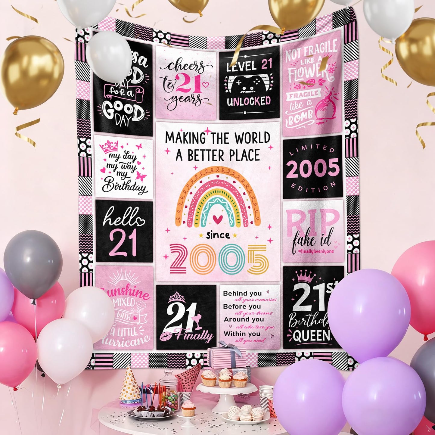 21st Birthday Gift for Her - 21 Year Old Birthday Gift for Her - Gifts for 21st Birthday Female - 21st Birthday Gifts for Women/Daughter - 21st Birthday Gift Ideas Blanket 60"X50"