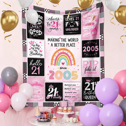 21st Birthday Gift for Her - 21 Year Old Birthday Gift for Her - Gifts for 21st Birthday Female - 21st Birthday Gifts for Women/Daughter - 21st Birthday Gift Ideas Blanket 60"X50"