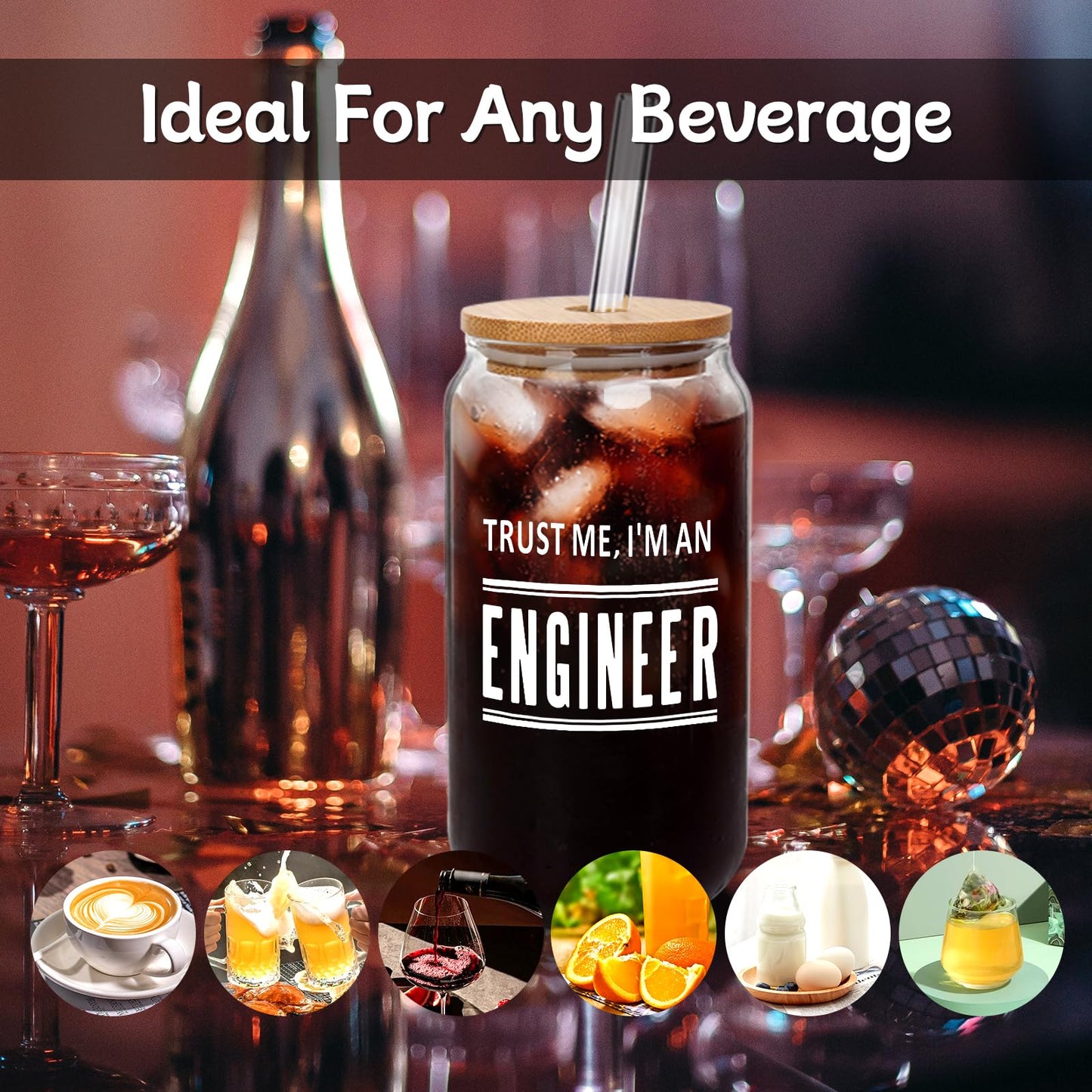 ANOTION Engineer Mug Engineer Gifts for Him - Valentines Day Gifts For Him Gag Gifts Cute Glass Cups Gifts for Engineers Gifts for Men Birthday Gifts Unique Gifts for Him