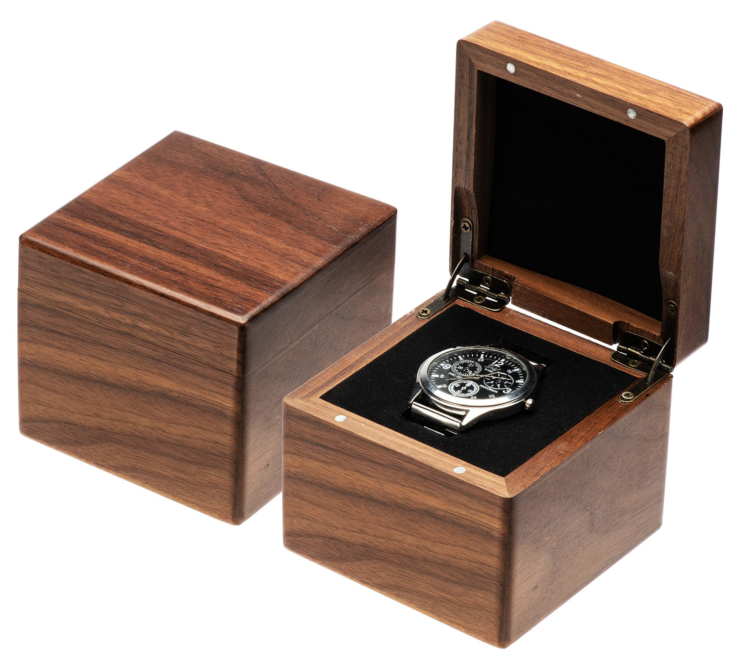 Single Walnut Wooden Watch Box Watch Storage Travel Case Organizer for Men and Women Wristwatch Display Box Holder