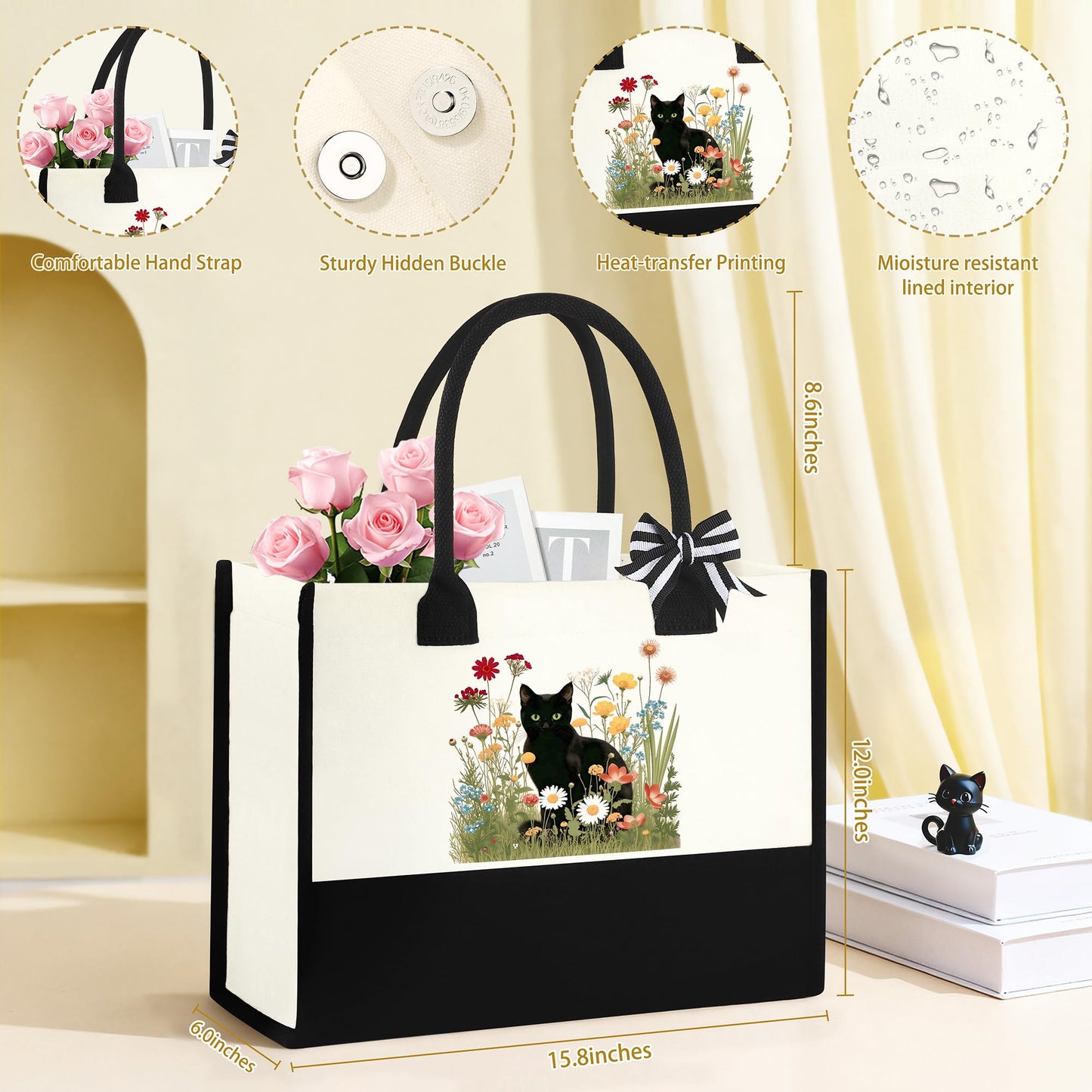 Black Cat Lover Themed Gifts for Women, Gifts for Cat Lovers Women Set of 7