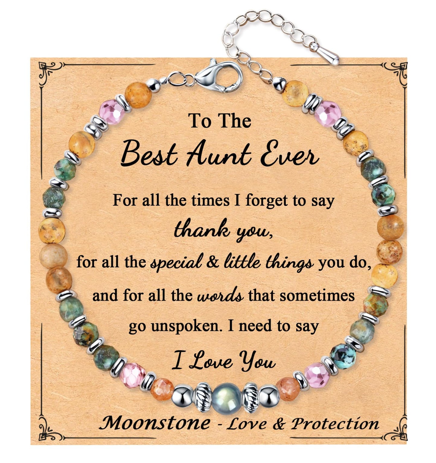 Gifts for Women Moonstone Bracelet, Christmas Birthday Graduation Mothers Day Meaningful Gifts Love Protection Ideas Bracelets for Her Women
