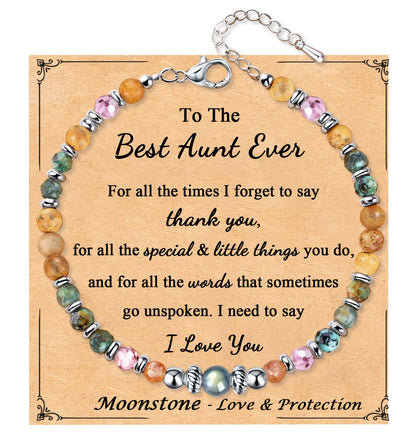 Gifts for Women Moonstone Bracelet, Christmas Birthday Graduation Mothers Day Meaningful Gifts Love Protection Ideas Bracelets for Her Women