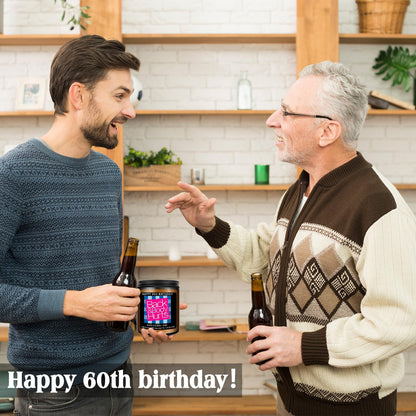 Homsolver 60th Birthday Gifts for Women Men, Happy 60th Birthday Decorations Candles Gift for Her Him, Funny 60 Years Old Ideas - Lavender Scented Candle