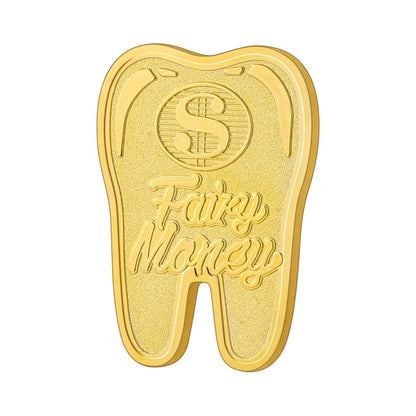 Tooth Fairy Coin, Tooth Shaped Lucky Coin Gift for Kids Boys Girls, Children's Tooth Changing Gift