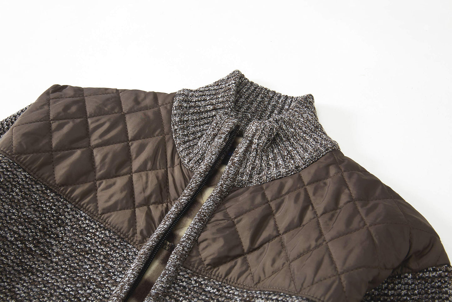 Gioberti Men's Knitted Regular Fit Full Zip Cardigan Sweater with Soft Brushed Flannel Lining