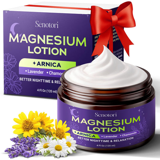 Nighttime Magnesium Lotion with Arnica & Lavender, Chamomile, Topical Magnesium Cream for Daily Body Massage, Thoughtful for Father’s Day Gifts - Relaxation Gifts for Women, Mom & Dad