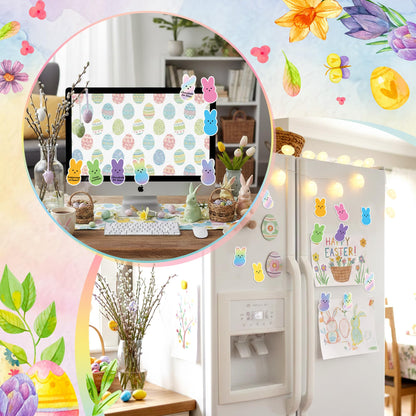 Xqumoi 30 Pack Easter Bunny Sticky Notes - Colorful Candy Bunny Self Sticky Notepads Easter Rabbit Writing Memo Pads for School Class Office Supplies Holiday Gift Party Favors Goodies Bag Fillers