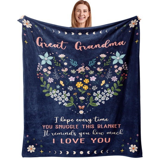 Julazy Great Grandma Gifts Blanket 50"X60", Gift Ideas for Great Grandma, Grandma Birthday Gift from Grandchildren, Great Grandmother Gifts, Present for Mothers Day/Christmas