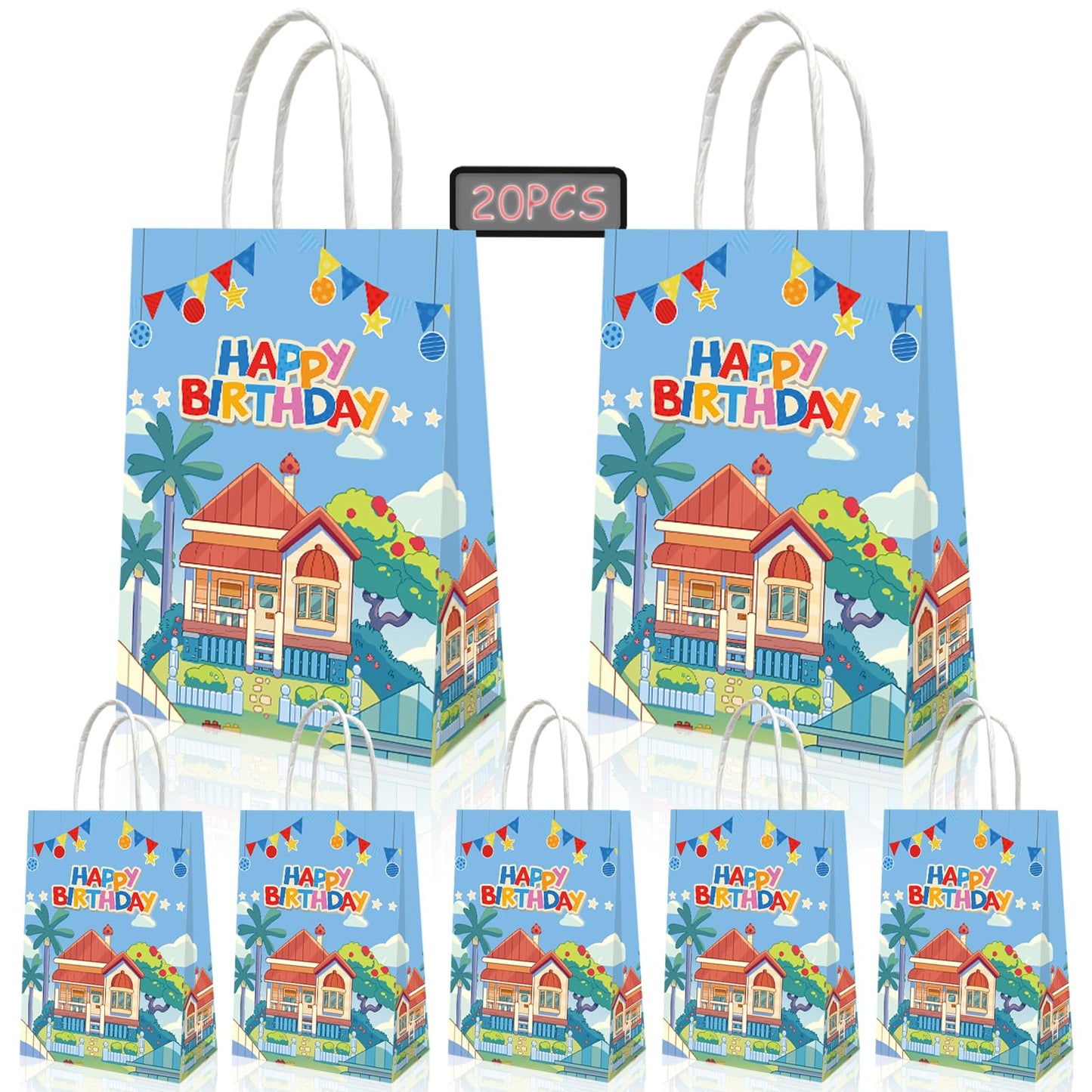 YOOUUQIAN 20 PCS Blue Dog Birthday Party Supplies, Blue Dog Party Decorations Gift Bags Birthday Party Favors Bag
