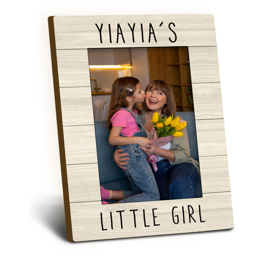 Yiayia Gifts Picture Frame 4x6, Yiayia Wooden Picture Frame, Christmas Mothers Day Birthday Gifts for Yiayias from Granddaughter, Yiayia's Little Girl Decorative Photo Frames for Desk Decor