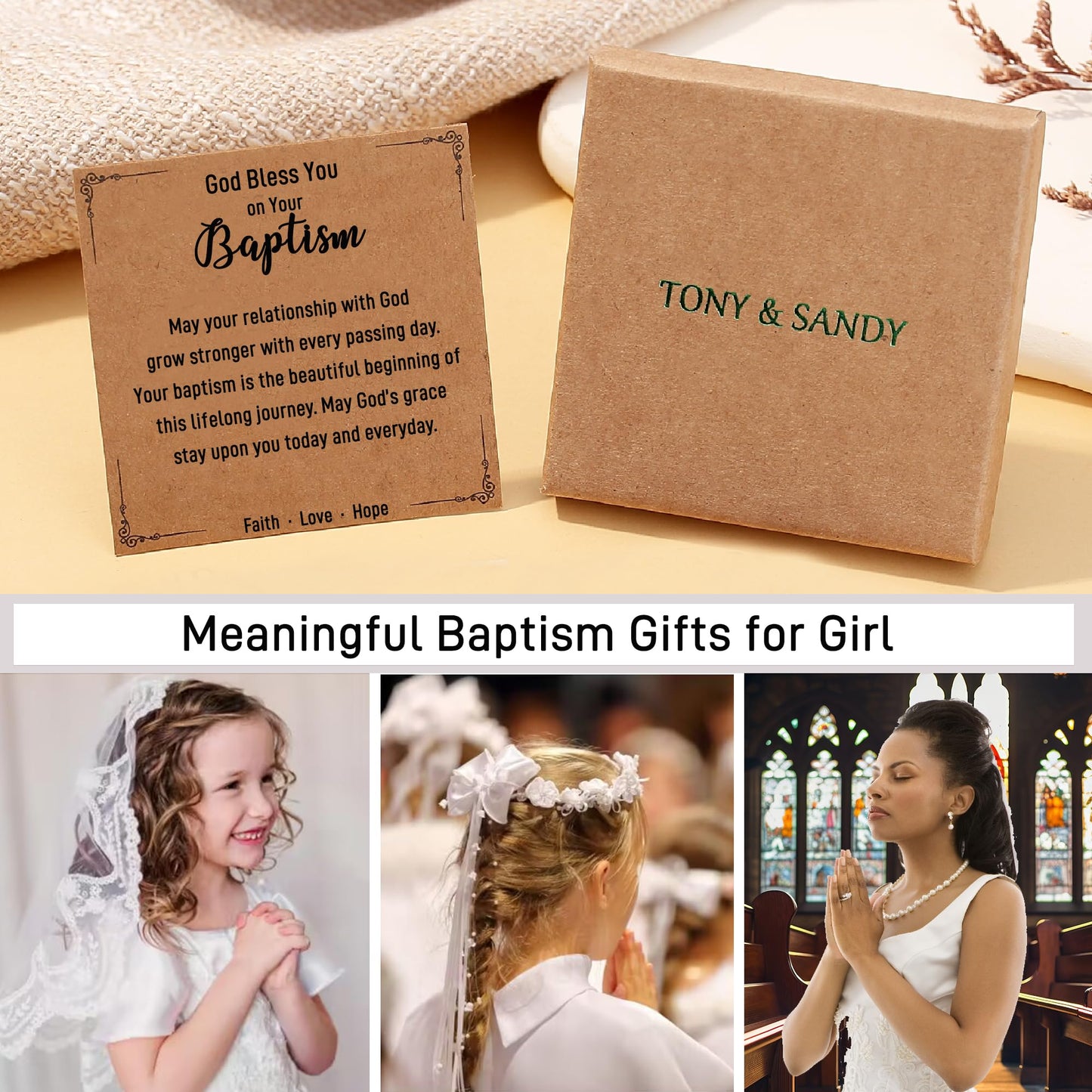 TONY & SANDY Christian Gifts for Women, Religious Cross Bracelet Faith Jewelry, Confirmation Baptism Christmas Birthday Gifts for Women, Unique Gifts for Teens Girls Kids Adults