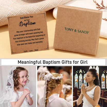 TONY & SANDY Christian Gifts for Women, Religious Cross Bracelet Faith Jewelry, Confirmation Baptism Christmas Birthday Gifts for Women, Unique Gifts for Teens Girls Kids Adults