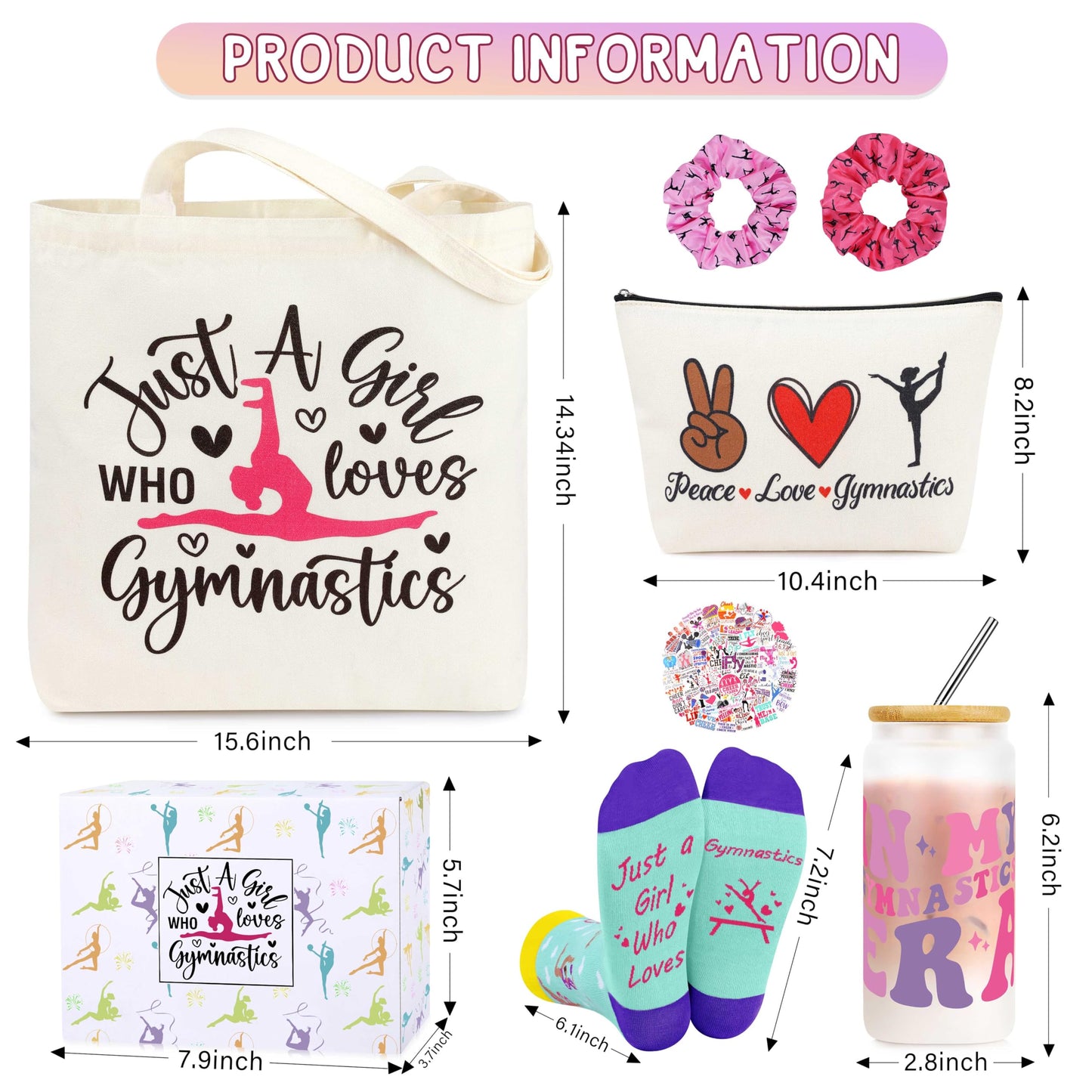 JoycuFF Gymnastics Gifts for Girls Gymnastic Stuff Set Gymnast Team Graduation Gift Inspirational Gymnastics Lovers Gifts for Women Birthday Gifts for Teen Girls Sport Players